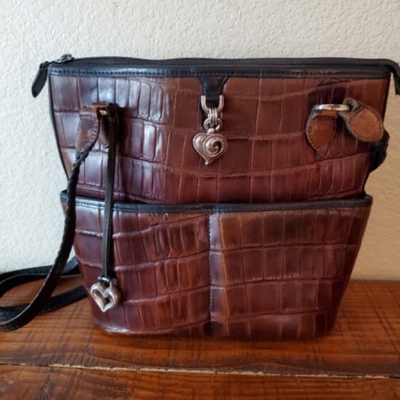 Brighton Handbags - Brighton Red Croc Leather Embossed Hobo Purse